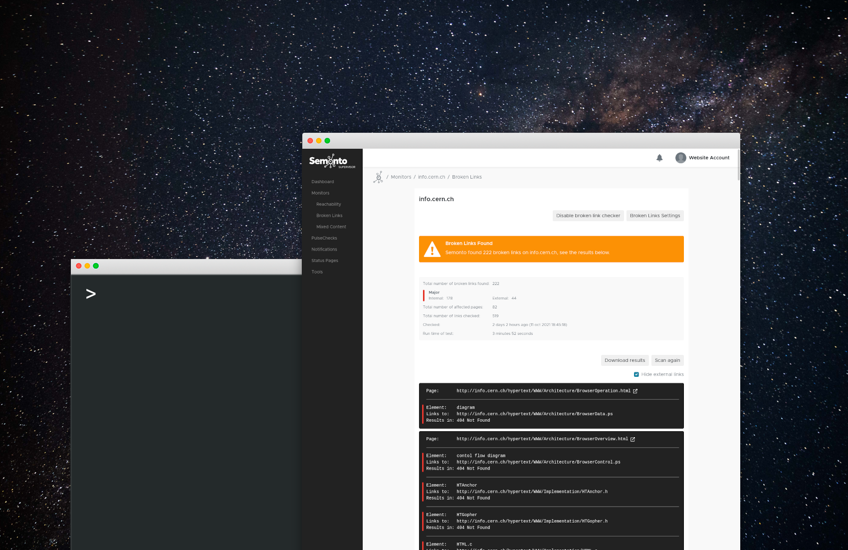 A screenshot of semonto on a desktop