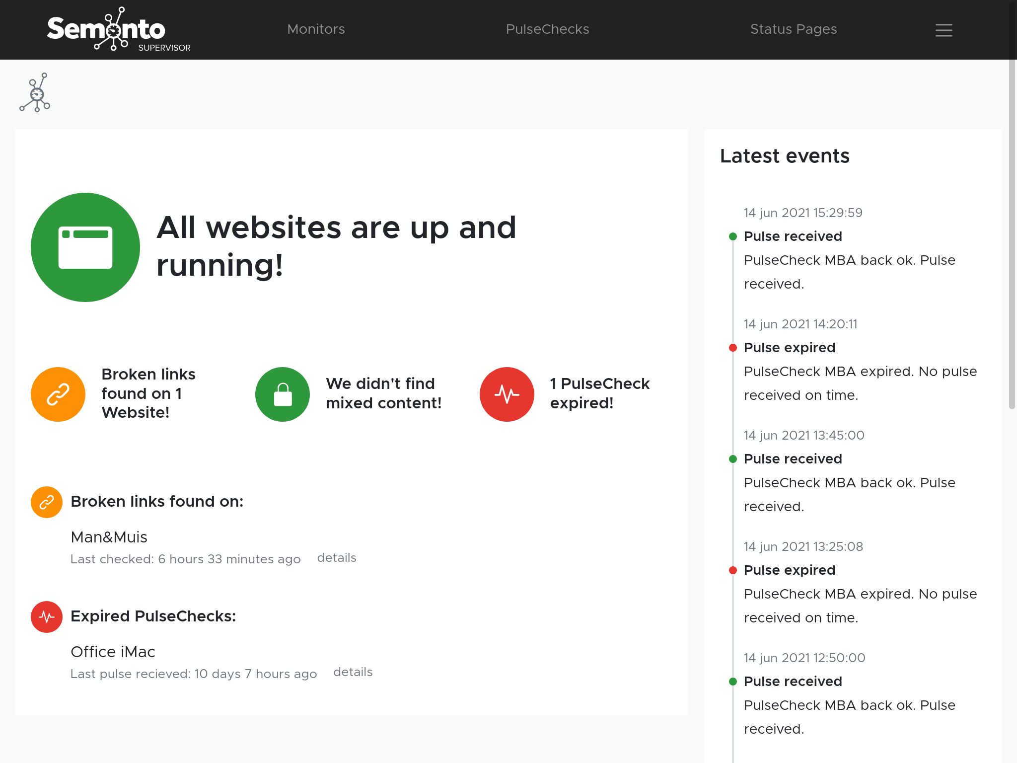 The new landing page in Semonto