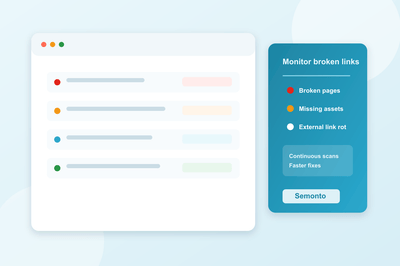 Broken link monitoring checklist illustration