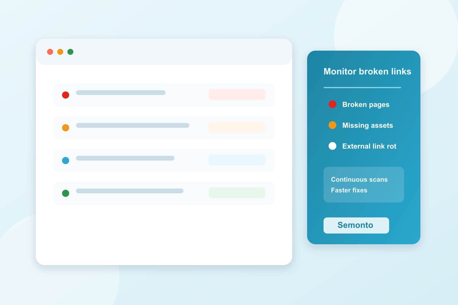Broken link monitoring checklist illustration