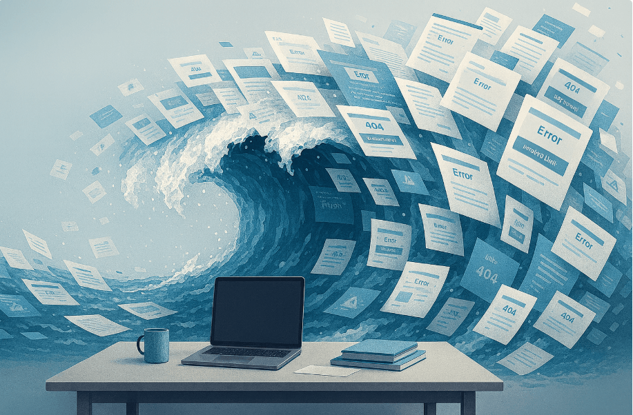 Illustration of AI flooding the web