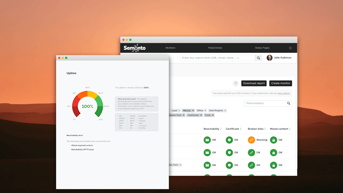 How to generate a website performance report in PDF | Semonto