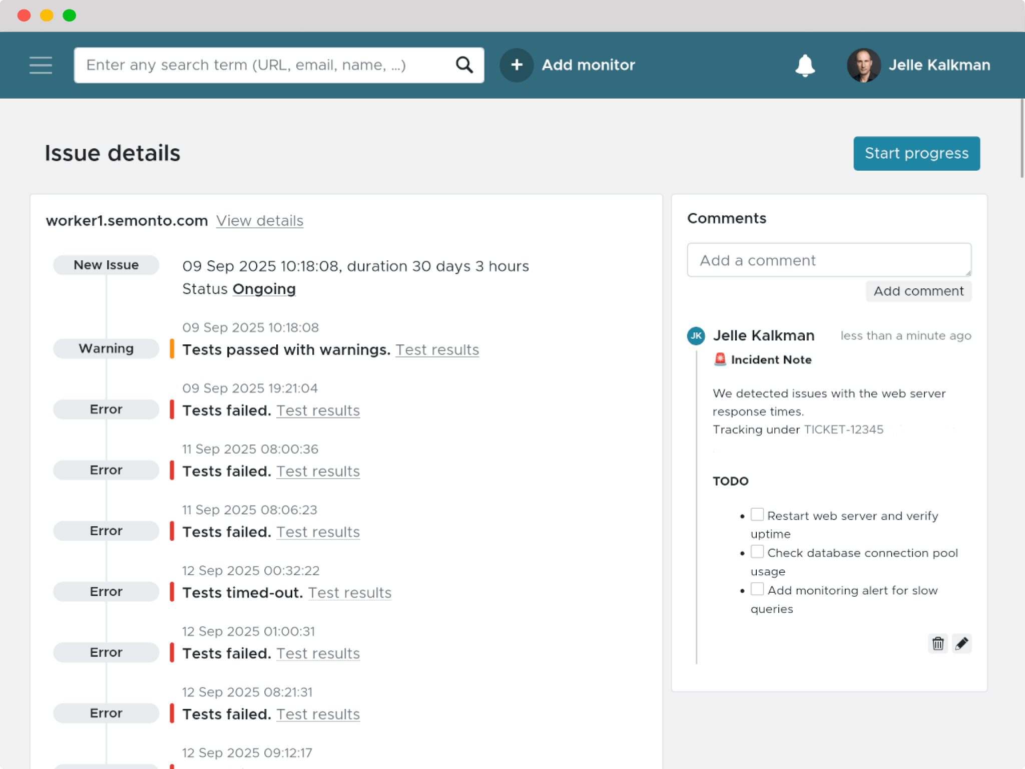 A comment in an issue in Semonto