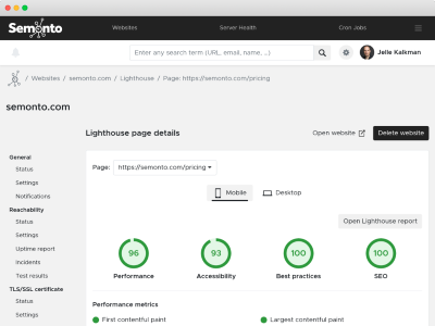 TLS/SSL check in Semonto