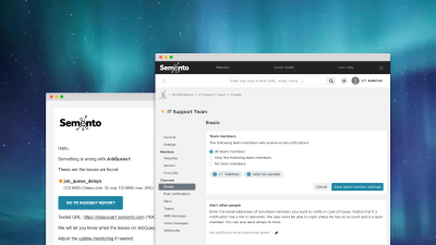 Semonto's dashboard on a desktop background