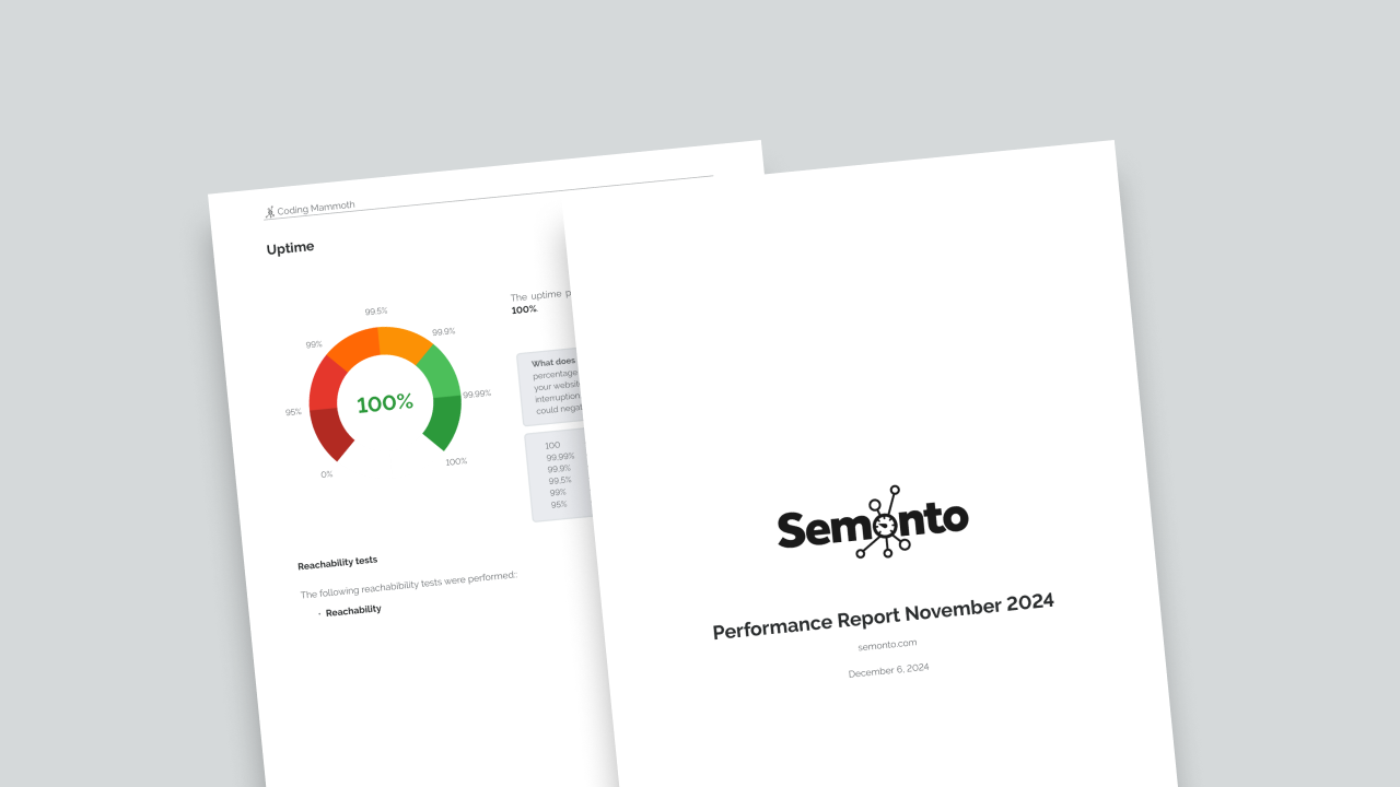 A mock up of Semonto's performance reports.