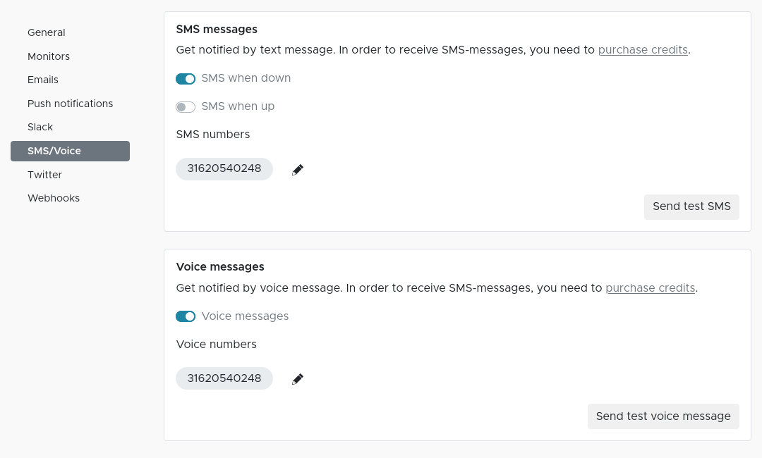 Configuring voice messages in Semonto