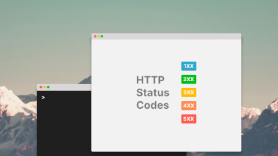 Illustration of HTTP status codes on a desktop background