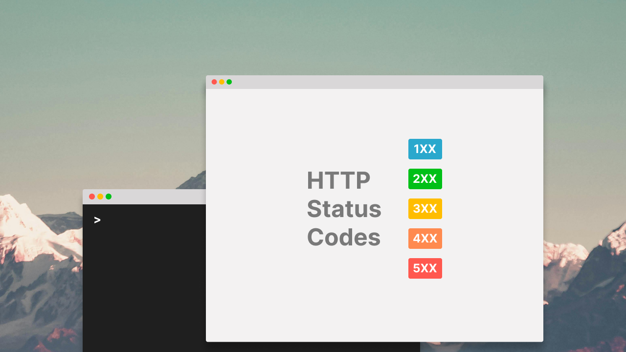 Illustration of HTTP status codes on a desktop background