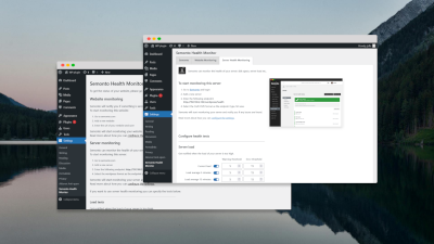 Mockup of WordPress with the old and new Semonto plugin